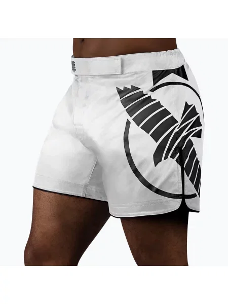 Tréninkové šortky Hayabusa Icon Mid-Thigh MMA white/black bílé