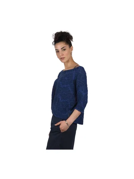 Sweter Alessia Santi żakardowy niebieski