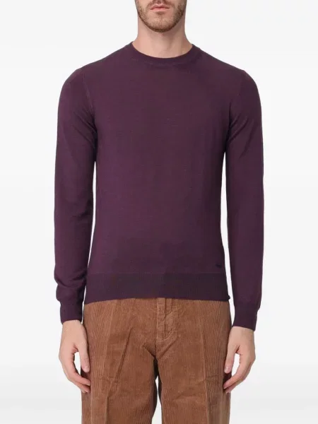 Pulover Brooksfield de lână cu decolteu rotund violet