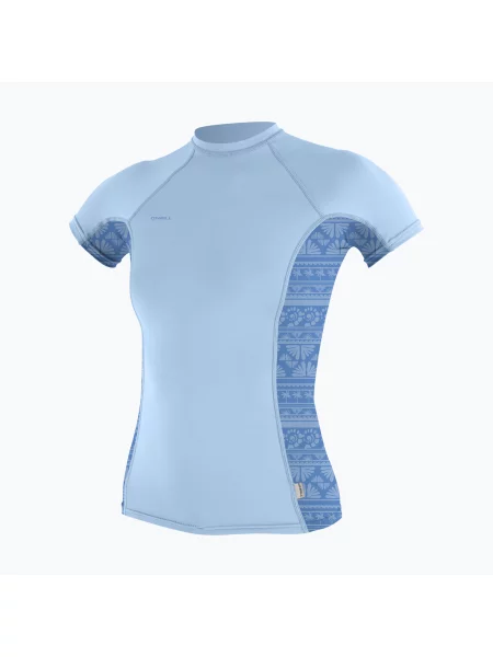 Tricou de înot pentru femei O'Neill Hyperfreak Skins Rash Guard chambray blue/surf abstract albastru