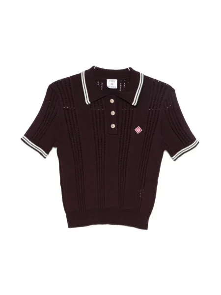 Krótki pasek Casablanca w paski z krótkim rękawem fioletowy