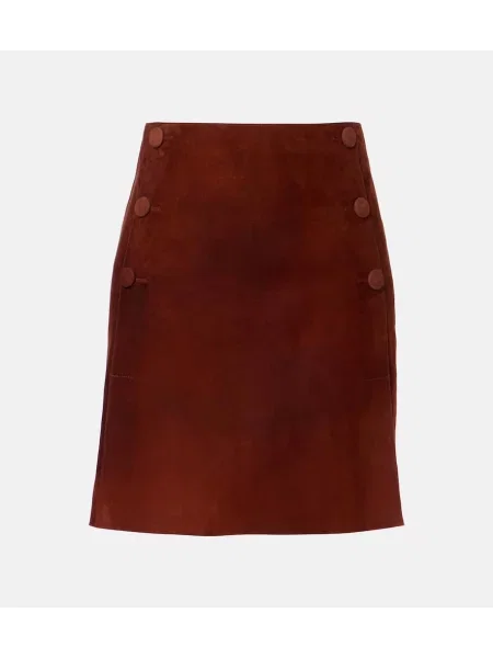 Spódnica Yves Salomon zamszowa brązowa