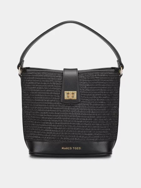 Кожаная сумка Marco Tozzi черная