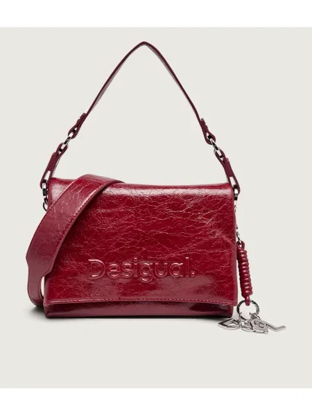 Crossbody táska Desigual autogrammal piros