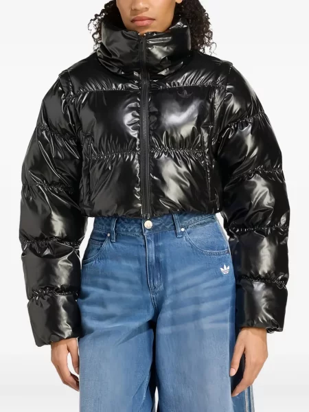 Pantaloni Adidas cu șireturi din dantelă cu broderie negru