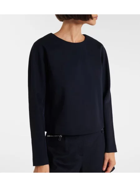 Top Max Mara de lână albastru