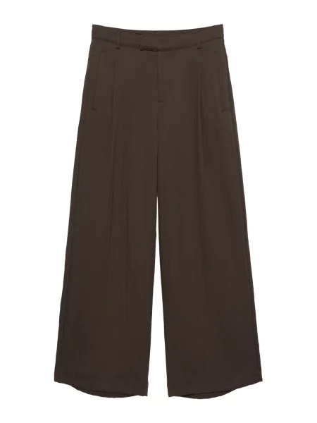 Pull&Bear Pantaloni cu dungă ciocolatiu