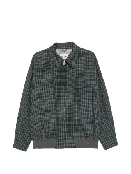 Kockás dzseki Miu Miu autogrammal zöld