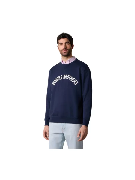 Bluza Brooks Brothers z logo niebieska