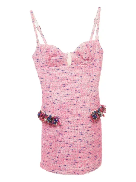 Rochie mini Area din tweed de costum roz