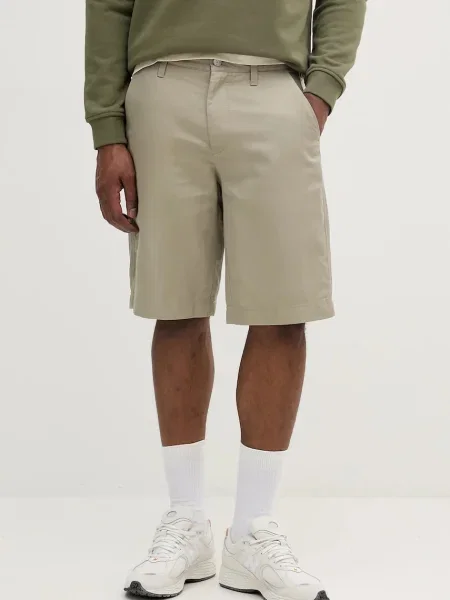 Calvin Klein Jeans pantaloni scurți din amestec de in bej