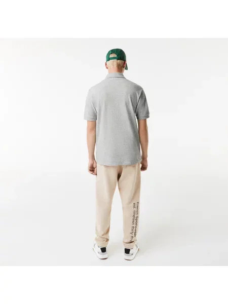 Lacoste Koszulka Polo Classic Fit Z Nadrukiem W Kropki Z Bawełny Piqué szara