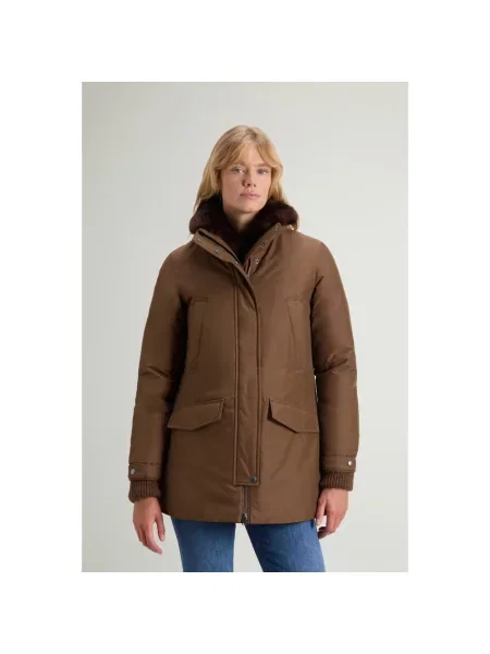 Parka Woolrich brązowa