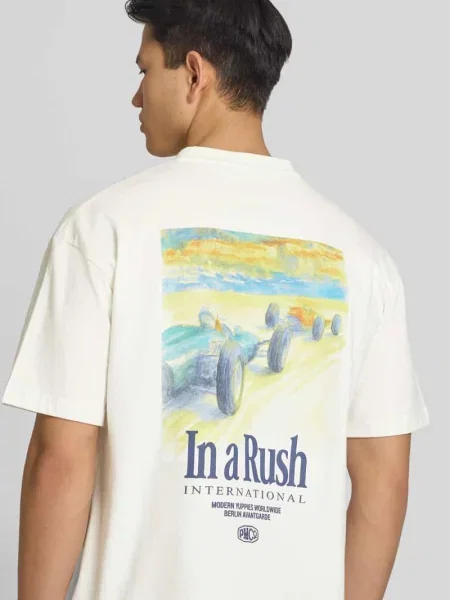 T-shirt z tylnym nadrukiem z motywem model Grand Prix' Prohibited biała