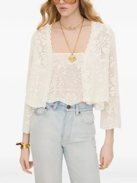Decupat cardigan Chloé tricotate alb