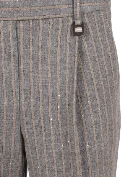 Pantaloni Lorena Antoniazzi cu paiete cu dungi gri