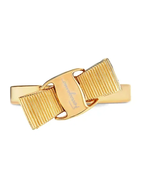 Pierścionek Ferragamo z kokardką żółty