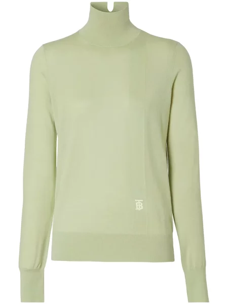 Pulover Burberry cu broderie verde