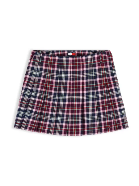 Tommy Jeans Fustă bleumarin / rubiniu / roșu intens alb