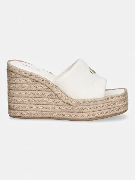 Espadrile Calvin Klein Wedge Espad 70 Canvas Mg Kremna bež