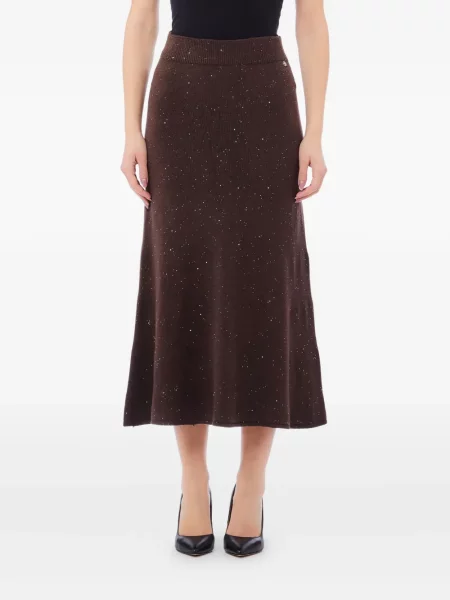 Fustă midi Liu Jo până la genunchi maro