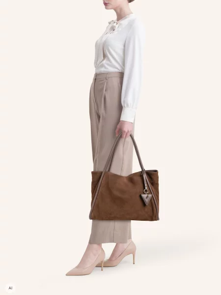 Parise Torebka W Kształcie Rurki Bez Frędzli beige beżowa
