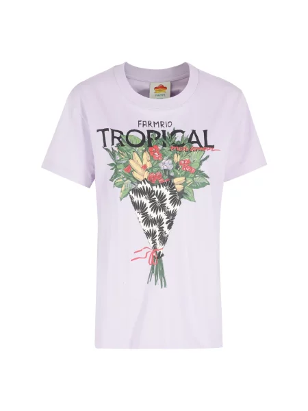 Wielobarwność koszulka Farm Rio w tropikalny nadruk