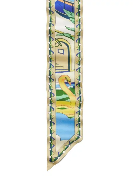 Fular Tory Burch cu legături verde