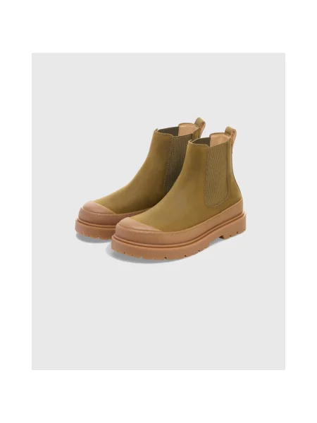 Botki Birkenstock skórzane wsuwane zielone