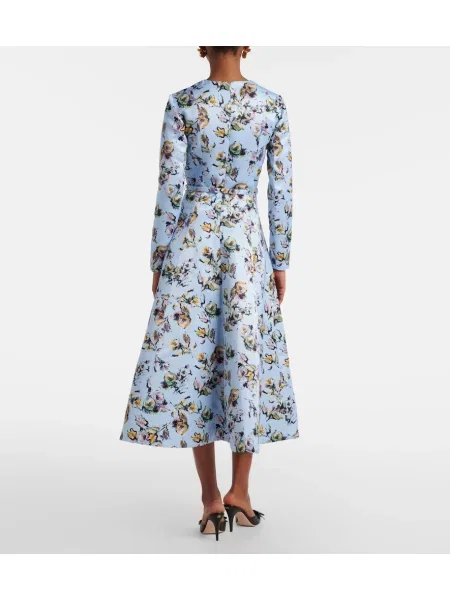 Rochie midi Emilia Wickstead cu model floral albastru
