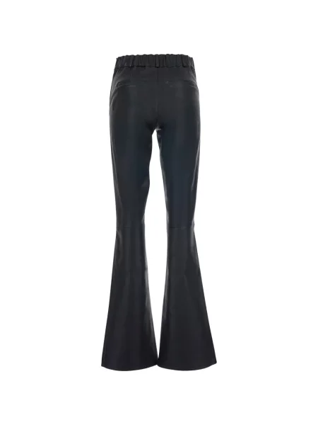 Pantaloni Arma din piele evazate negru
