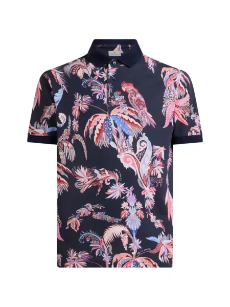 Tricou polo Etro cu imagine albastru