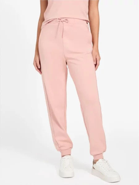 Guess Hlače iz tkanine roza