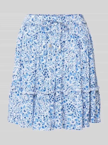 Spódnica mini rozkloszowana z czystej model ‘IBIZA’ Only błękitna