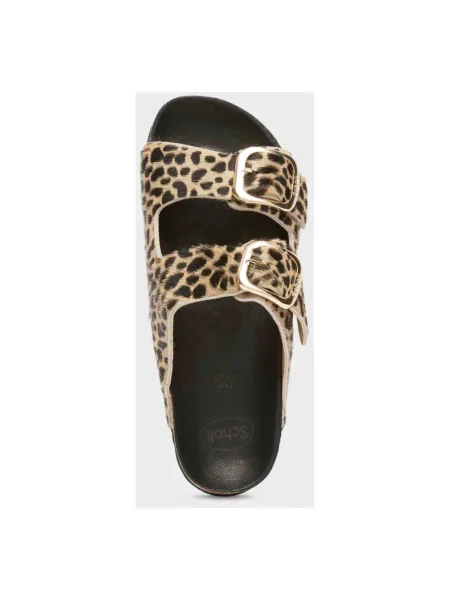 Klapki Scholl Noelle Pony Leather leopard brązowe