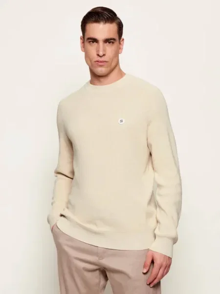 BOSS Pulover Ullian natural alb