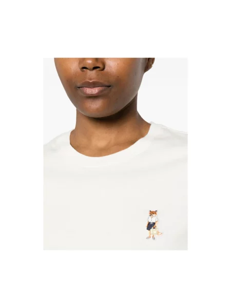Haftowana koszulka Maison Kitsune biała