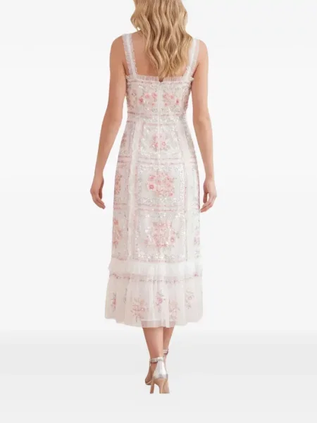 Rochie midi Needle & Thread cu paiete alb