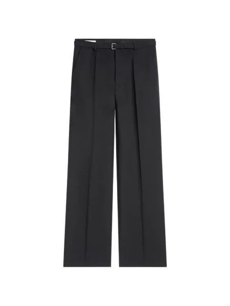 Cu centură pantaloni Dries Van Noten de lână negru