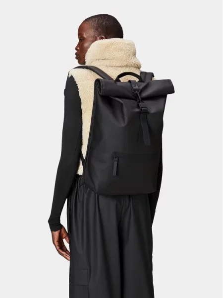 Plecak miejski Rains Rucksack Rolltop W3 17 l black czarny