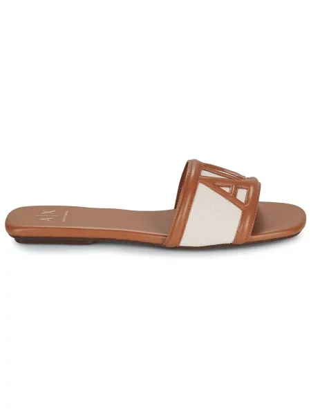 ARMANI EXCHANGE Saboți TINA crem / maro coniac bej