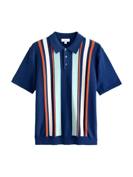 Next Tricou marin / aqua / portocaliu albastru