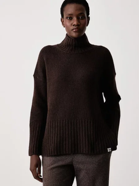 Barbour pulover pentru femei cu amestec de lână May maro