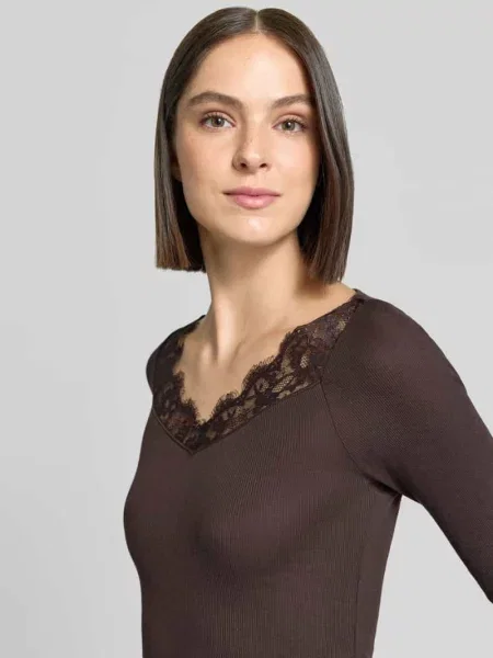 Bluzka z długim rękawem o kroju slim fit z czystej bawełny Rich & Royal