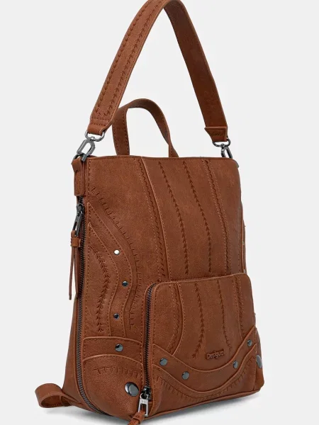 Рюкзак Desigual EMBRO PATCH PRETORIA малий однотонний коричневий