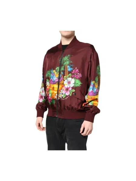 Jedwabny kurtka bomber Dolce And Gabbana