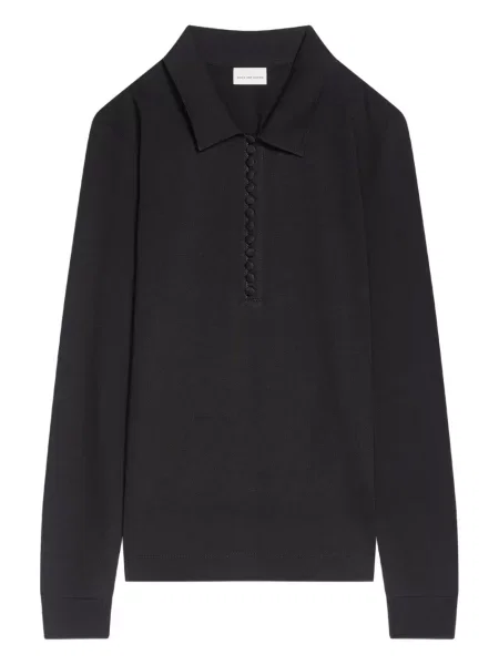 Polo Dries Van Noten z dżerseju czarne