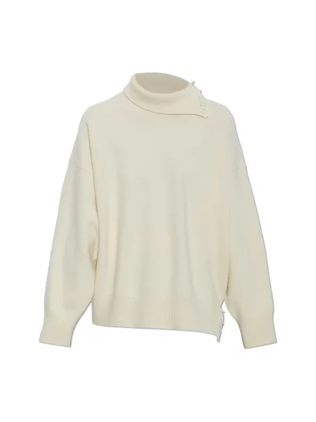 Sweter z golfem Róhe wełniany beżowy