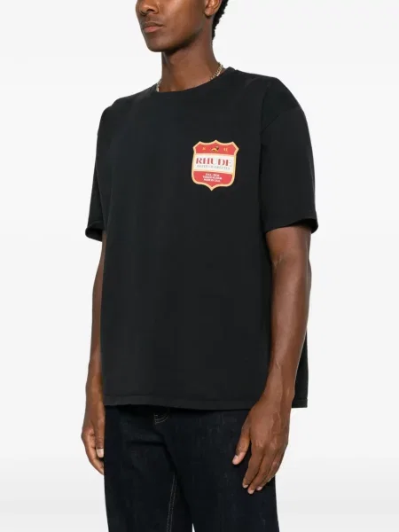 Scurt tricou Rhude cu imagine negru