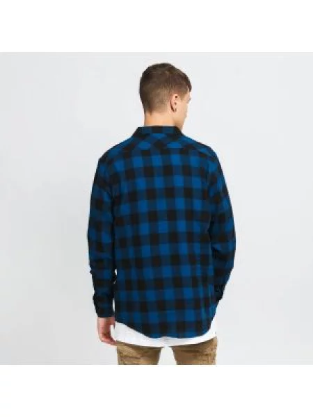 Košile Urban Classics Checked Flanell Shirt / navy černá